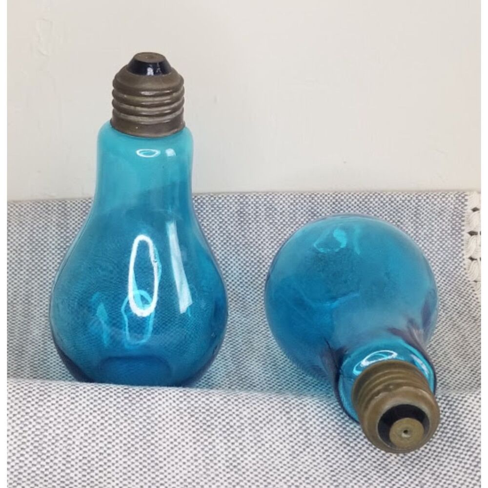 Vintage Cobalt Blue Light Bulb Salt and Pepper Shakers Made in Japan
